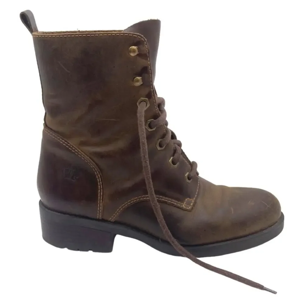 SUNBELT SHOES men's combat boots brown leather size 9